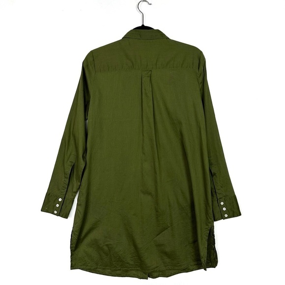 Figue Silver Sequins Embellished Button Down Shirt Tunic In Olive Green Size M - Picture 7 of 10